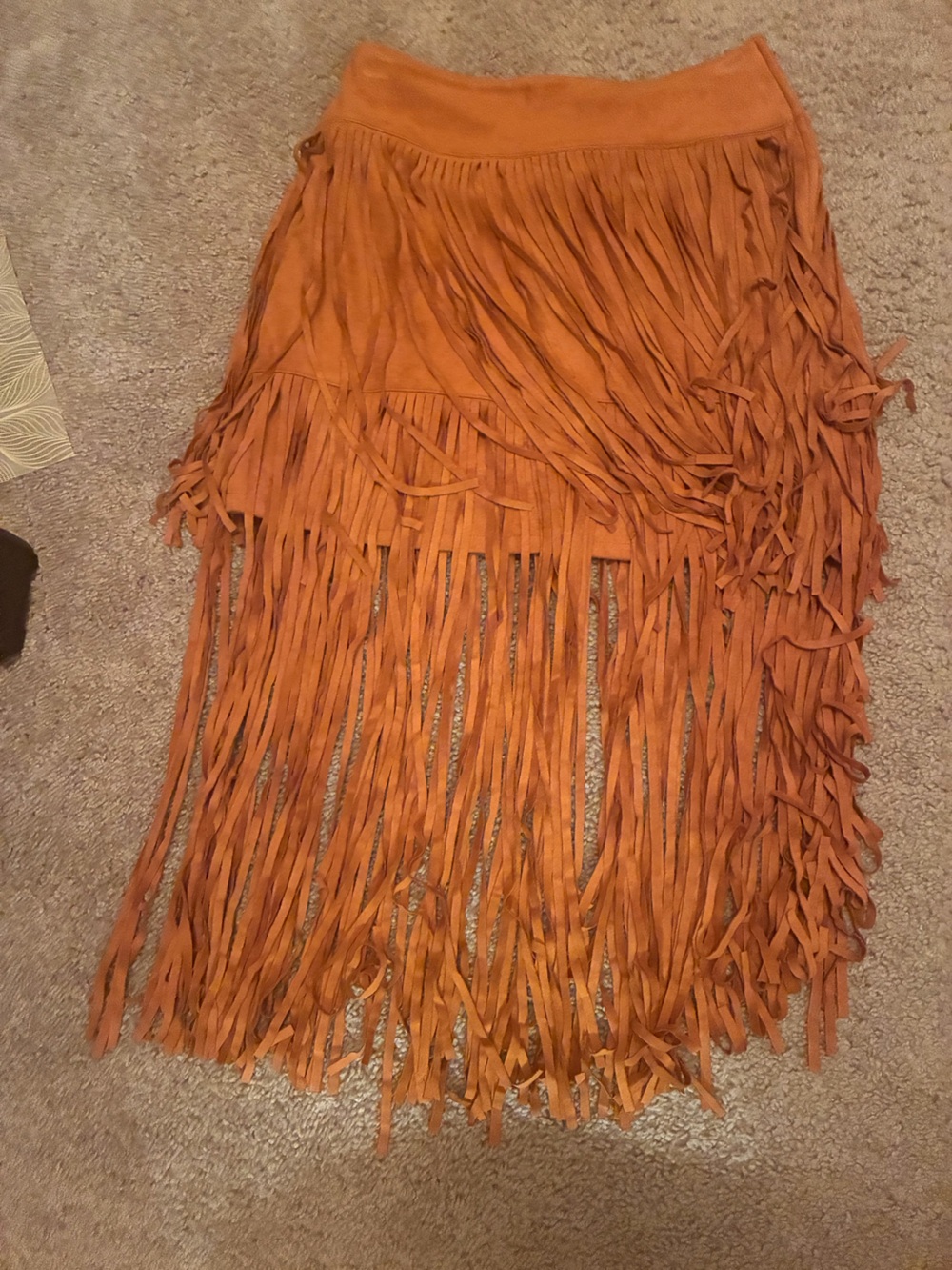 Blue Rain brown Layered Fringe Mini Skirt